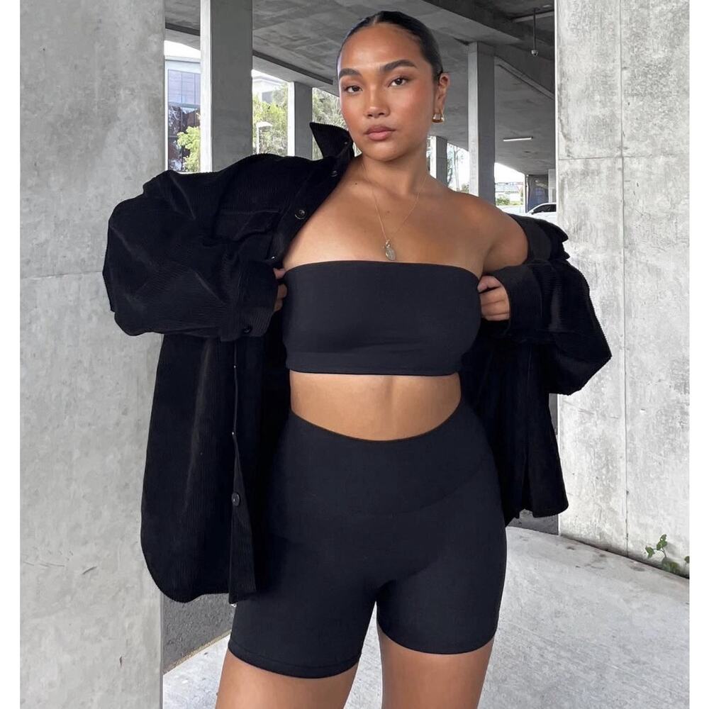 Crop Shop Boutique CSB Jacket XS Black Corduroy Oversized Button Front Cotton